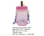 Straw Cup Portable Healthy Sealing Transparent Drinking Water Bottle for Office - Pink