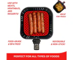 Original reusable fryer inserts - square, food safe | Air Fryer Accessories 2 Pack