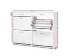 Artiss 36 Pairs Shoe Cabinet Rack Organisers Storage Shelf Drawer Cupboard White