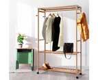 Artiss Bamboo Clothes Rack Coat Stand Garment Hanger Wardrobe Portable Airer