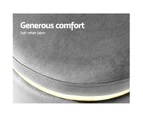 Artiss Round Velvet Ottoman Foot Stool Foot Rest Pouffe Pouf Padded Seat Living Room - Charcoal Grey
