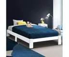 Artiss Wooden Bed Base - White