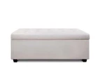 Artiss Large Fabric Storage Ottoman - Beige