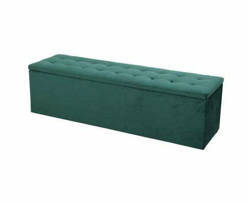 Artiss Storage Ottoman Blanket Box Velvet Foot Stool Rest Chest Couch Green