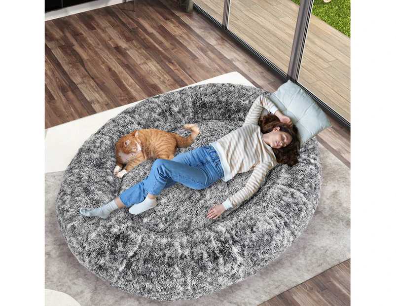 TheNapBed Pet Beds Dog Cat Warm Kennel Round Calming Nest Cave Charcoal 180cm