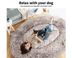 TheNapBed Pet Beds Dog Cat Warm Kennel Round Calming Nest Cave AU Coffee 180cm