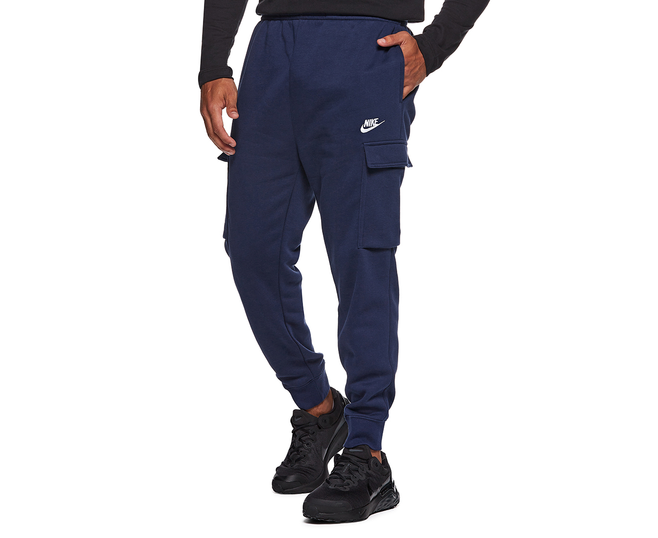Nike Sportswear Club Fleece Cargo Pants Black/Black/White Men's - US