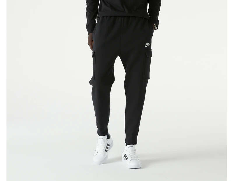 Nike Sportswear Men's Club Fleece Cargo Pants / Tracksuit Pants -  Black/White