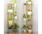 Vertically Bamboo Plant Stand Staged Flower Shelf Rack