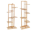 Vertically Bamboo Plant Stand Staged Flower Shelf Rack