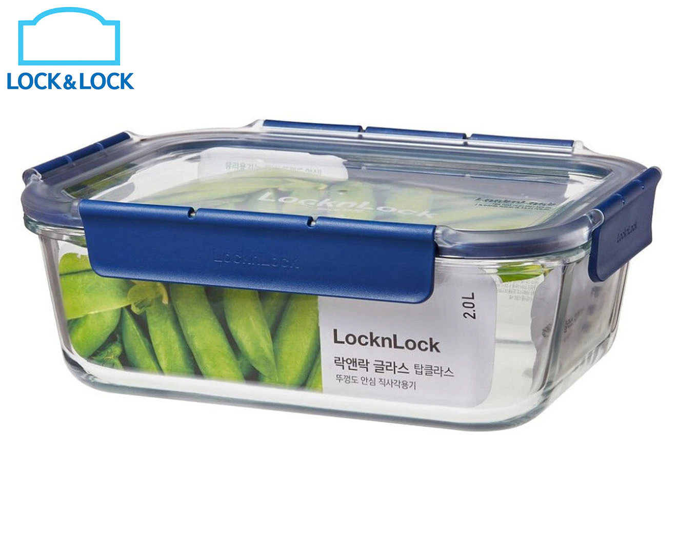 Lock & Lock 2L Top Class Rectangular Glass Storage Container