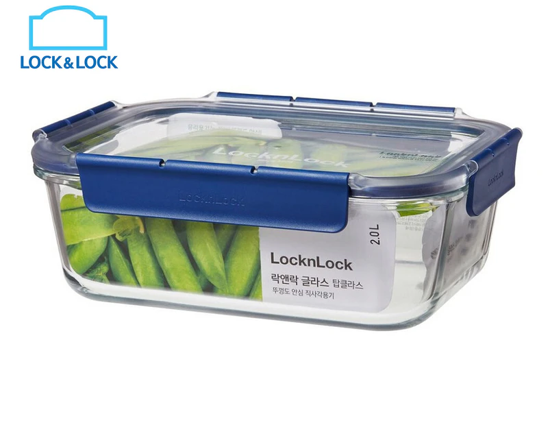 Lock & Lock 2L Top Class Rectangular Glass Storage Container