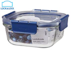 Lock & Lock 750mL Top Class Square Glass Storage Container