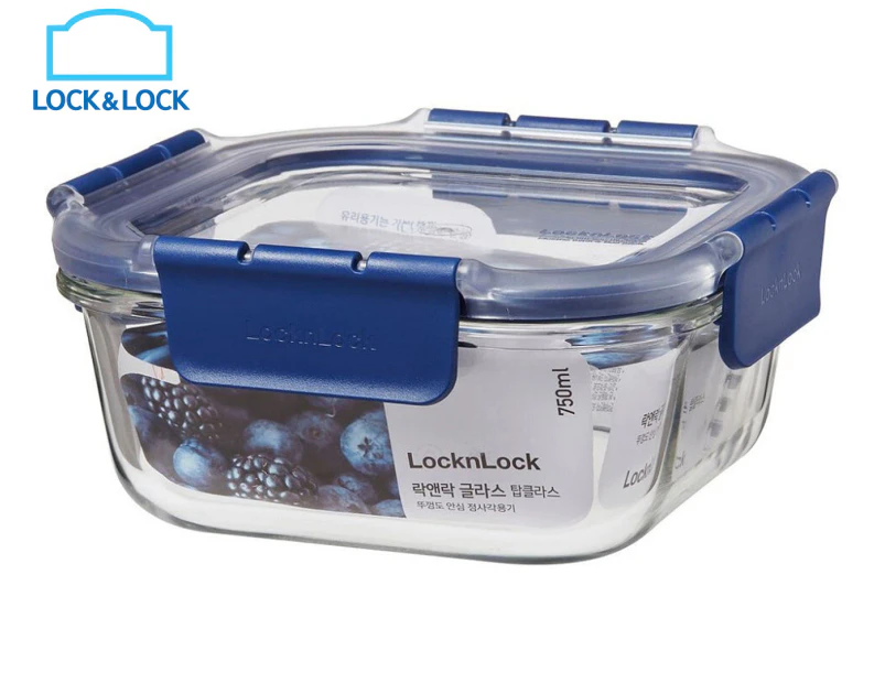 Lock & Lock 750mL Top Class Square Glass Storage Container
