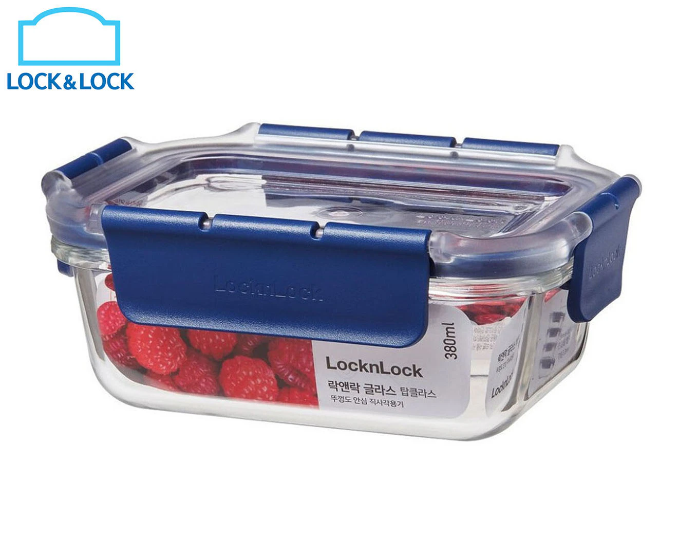 Lock & Lock 380mL Top Class Rectangular Glass Storage Container