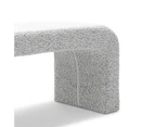 Harper Grey Speckle Bouclé 120cm Designer Arch Curved Bench Seat