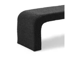 Harper Charcoal Bouclé 160cm Designer Arch Curved Bench Seat
