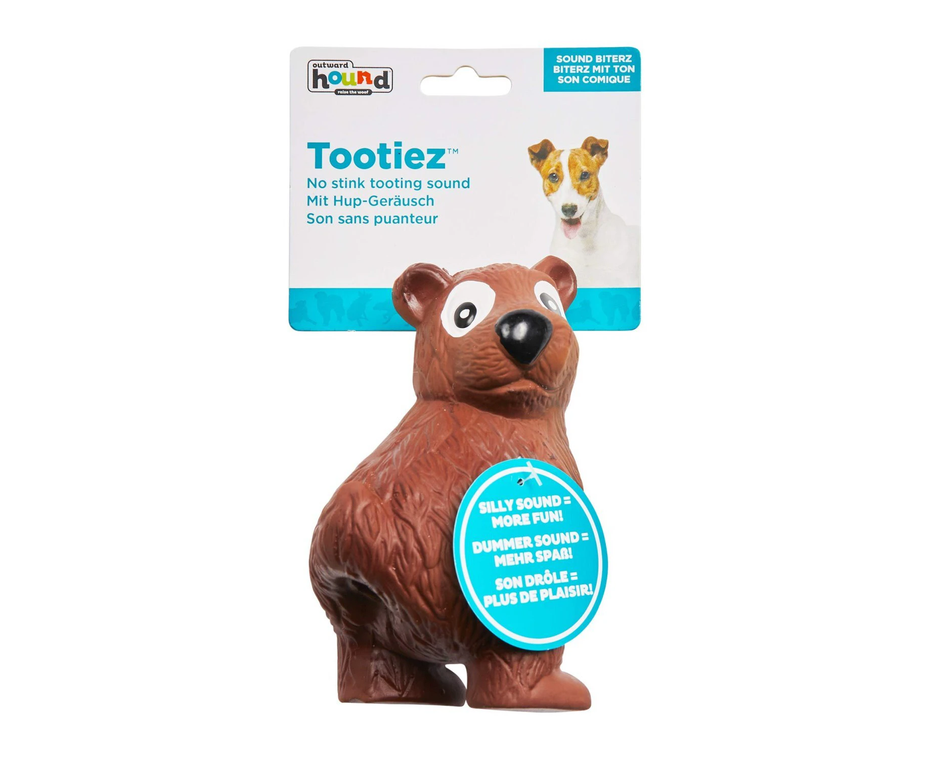 Outward Hound Tootiez Latex Rubber Grunter Dog Toy - Small Bear