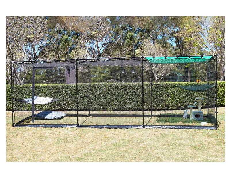 Premium Portable Cat Enclosure Triple 5.4m, Cat Nets