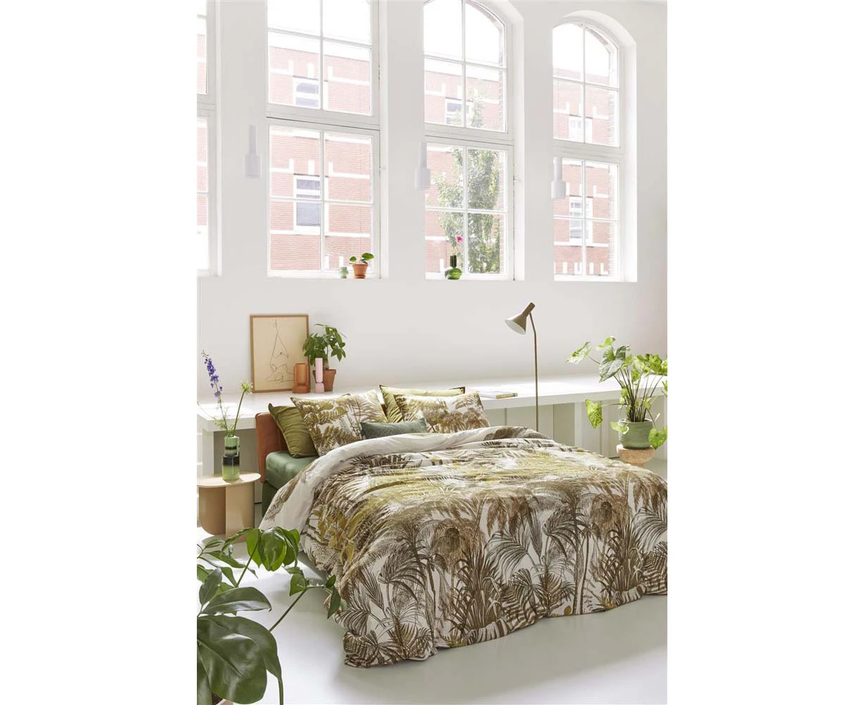 Bedding House Caribe Ochre Cotton Quilt Cover Set King