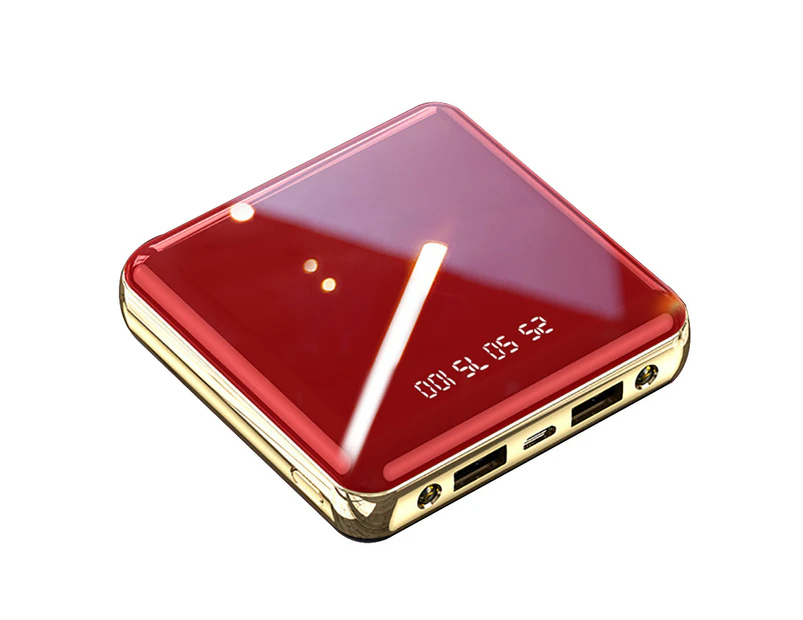Bluebird 10000/20000mAh Portable Digital Display Mirror External Battery Phone Power Bank-Red