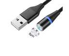 Bluebird 3A Magnetic Micro USB Cable Magnet Plug Type C Charge 2 In 1 Charging Cord Wire-Black