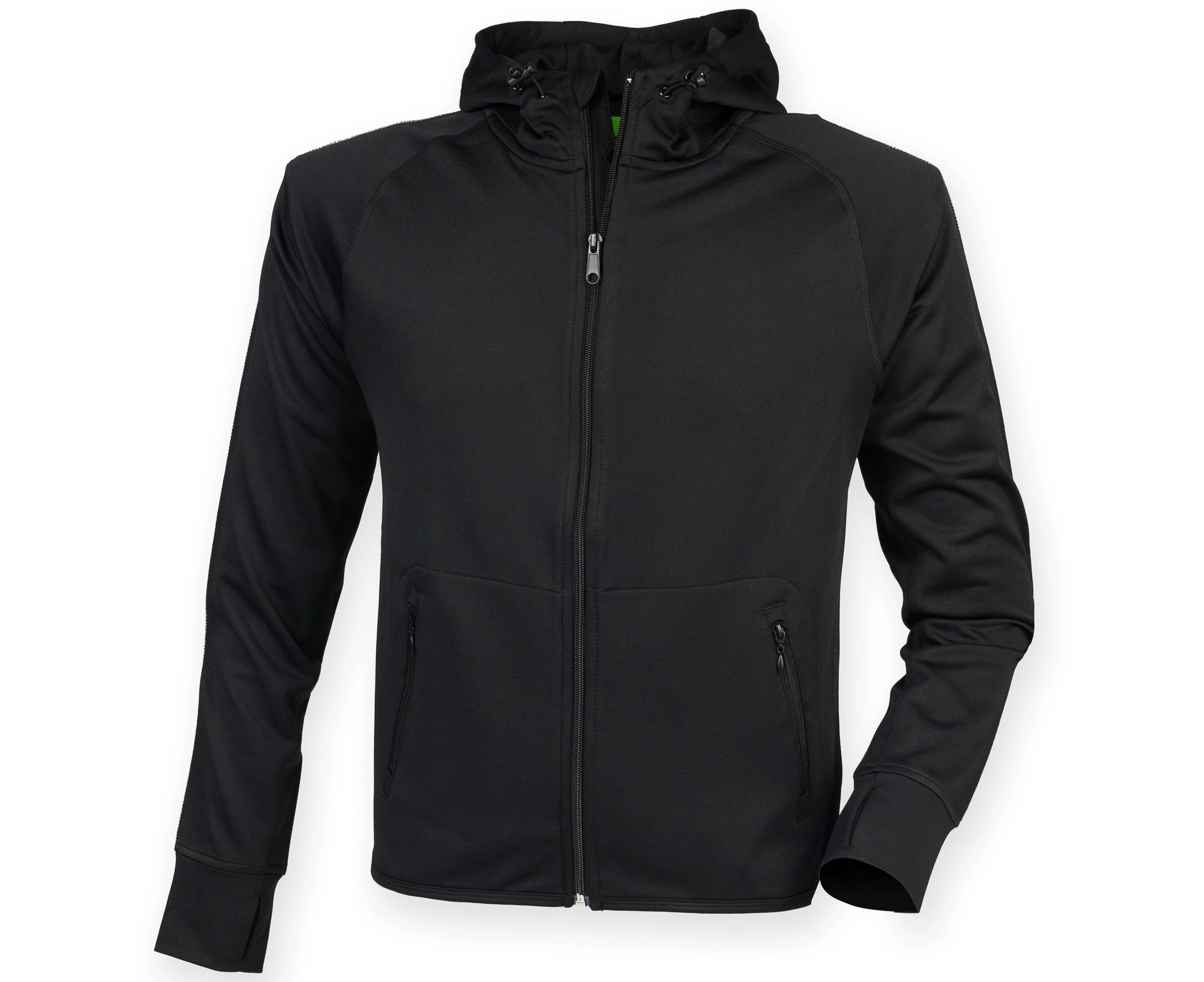 Tombo Teamsport Womens Lightweight Running Hoodie With Reflective Tape (Black) - RW4790