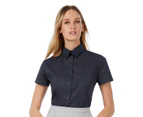 B&C Womens Sharp Twill Short Sleeve Shirt (Navy Blue) - BC124