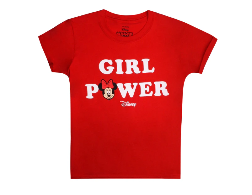 Disney Girls Girl Power Minnie Mouse T-Shirt (Red) - TV2039