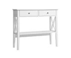 Oikiture Console Table Hall Side Entry 2 Drawers Hallway Display Shelf Desk