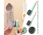 2pcs Soft Bristle Cleaning Brush Press Type Automatic Liquid Adding Shoe Brush