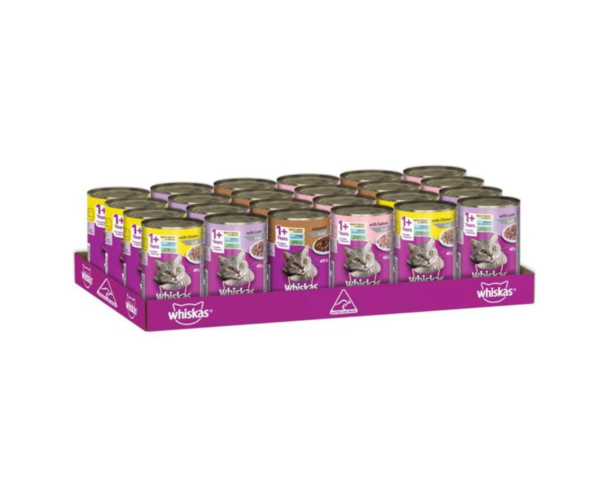 Whiskas Adult 1+ Years Wet Cat Food Rural Mixed Pack 400g x 24