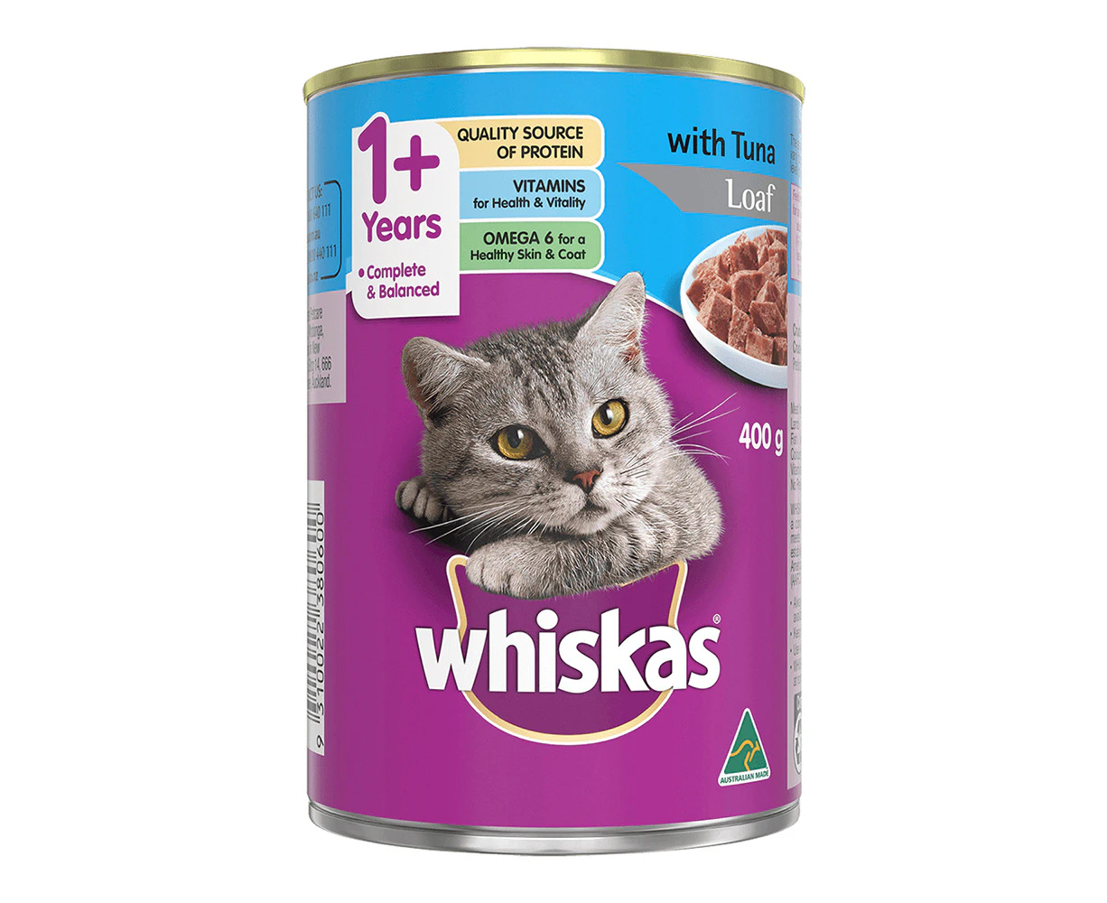 Whiskas Adult 1+ Years Wet Cat Food w/ Tuna Loaf Flavour 400g x24