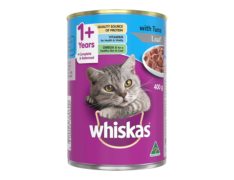 Whiskas Adult 1+ Years Wet Cat Food w/ Tuna Loaf Flavour 400g x24