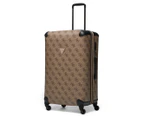 GUESS 71cm Berta Hardcase Luggage / Suitcase - Latte Logo/Brown