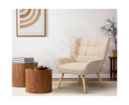 Oikiture Armchair Fabric Upholstered Beige