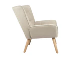 Oikiture Armchair Fabric Upholstered Beige