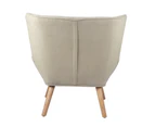Oikiture Armchair Fabric Upholstered Beige