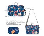 (Blue flower) 2 Ways Baby Diaper Bag Stroller Bag - Diaper Caddy Tote Baby Stroller Bag for Diapers Wipes Toys,Nappy Bag