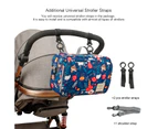 (Blue flower) 2 Ways Baby Diaper Bag Stroller Bag - Diaper Caddy Tote Baby Stroller Bag for Diapers Wipes Toys,Nappy Bag