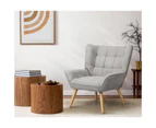 Oikiture Armchair Fabric Upholstered Grey