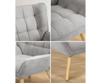 Oikiture Armchair Fabric Upholstered Grey