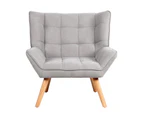 Oikiture Armchair Fabric Upholstered Grey