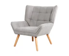 Oikiture Armchair Fabric Upholstered Grey