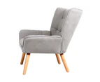 Oikiture Armchair Fabric Upholstered Grey