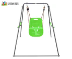 Lifespan Kids Bobcat Foldable Metal Baby Swing Set - Green/Grey