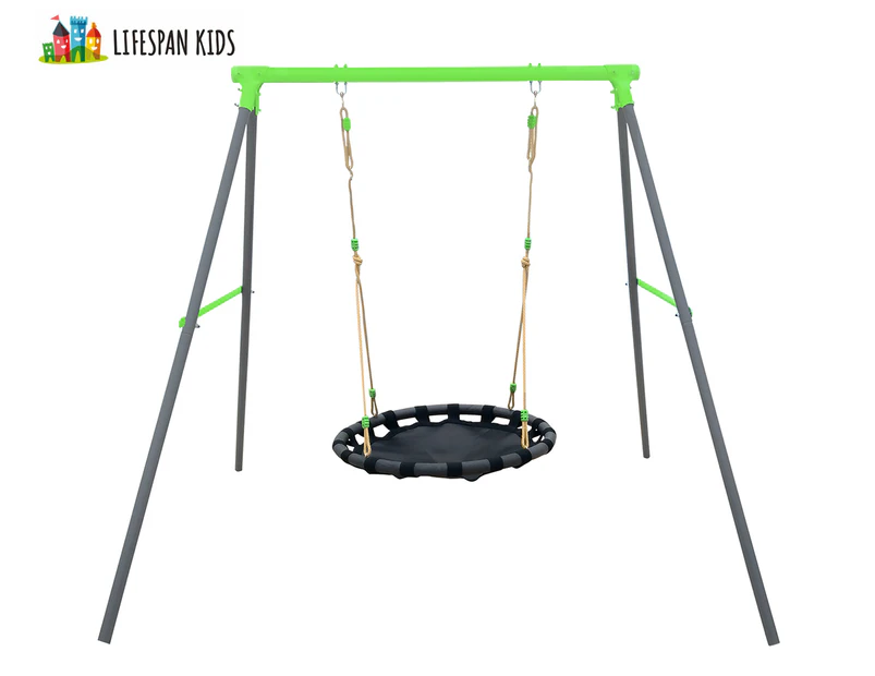 Lifespan Kids Cellar Metal Nest Swing Set - Green/Grey/Black