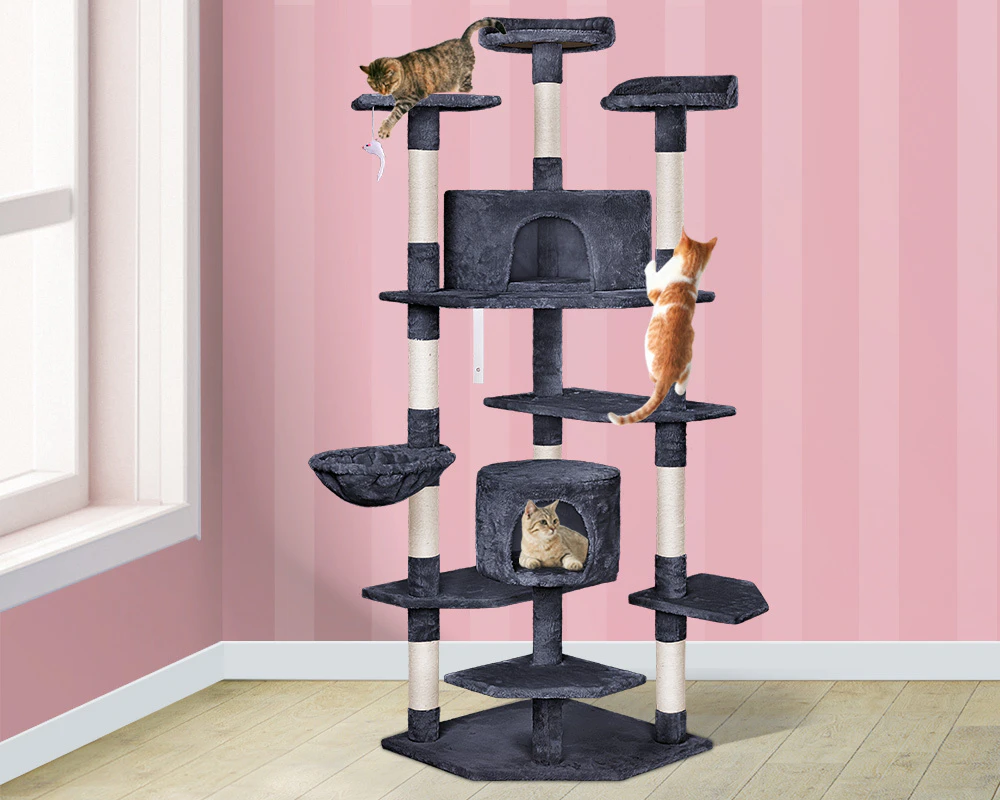 BEASTIE Cat Tree Scratching Post Anti-tip Kit Grey 202cm