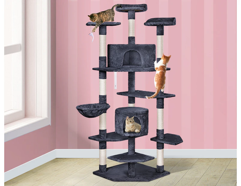 BEASTIE Cat Tree Scratching Post Anti-tip Kit Grey 202cm