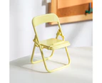 Mobile Phone Holder Mini Universal Portable Cute Chair Desktop Cell Phone Lazy Bracket for Watching TV-Yellow